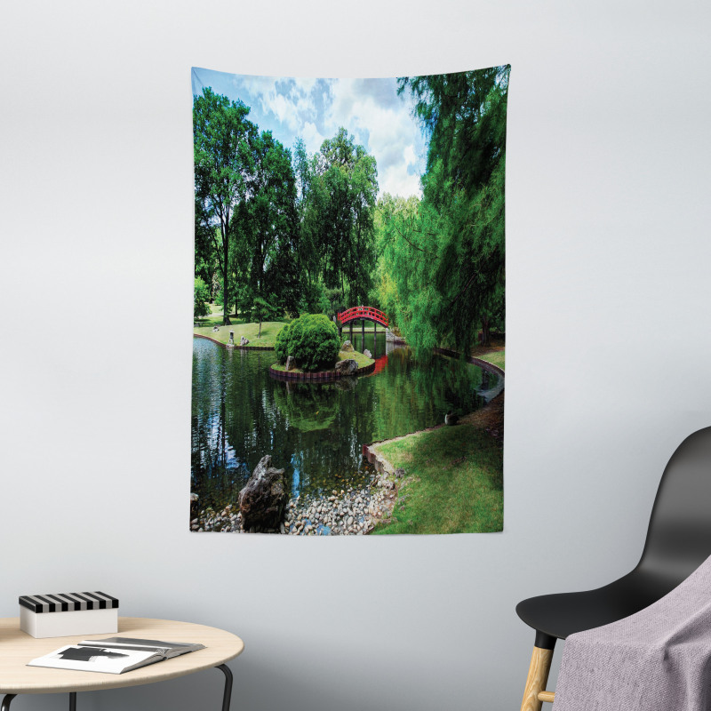 Japanese Garden Lake Tapestry