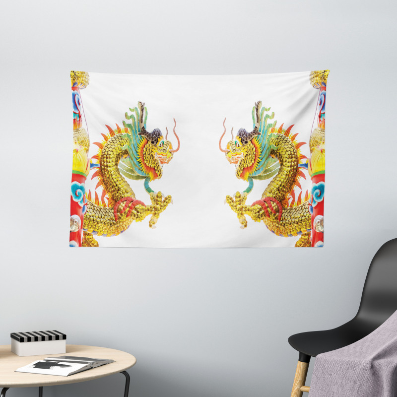 Dragon Oriental Culture Wide Tapestry