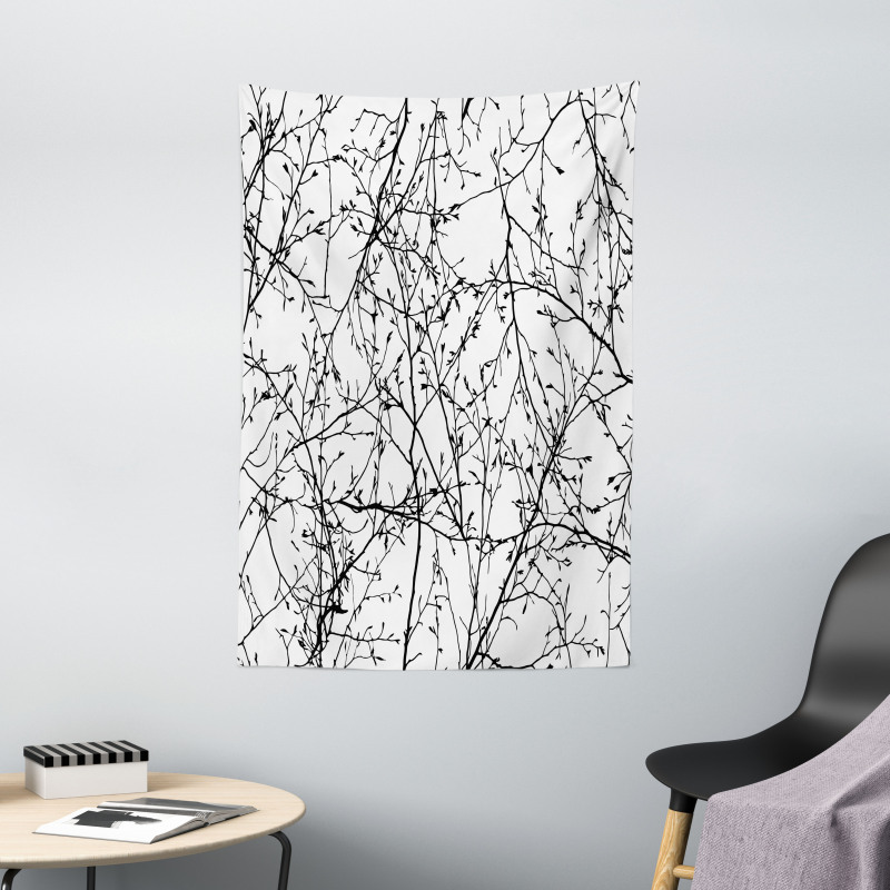 Branches with Leaves Buds Tapestry