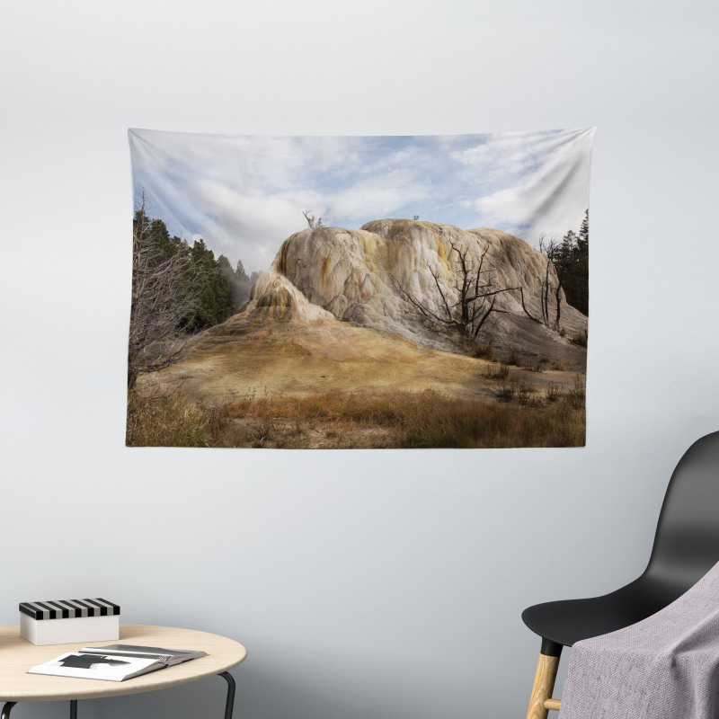 Rock Orange Spring Wide Tapestry