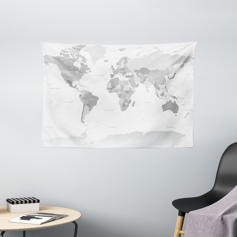 World Map Continent Earth Wide Tapestry