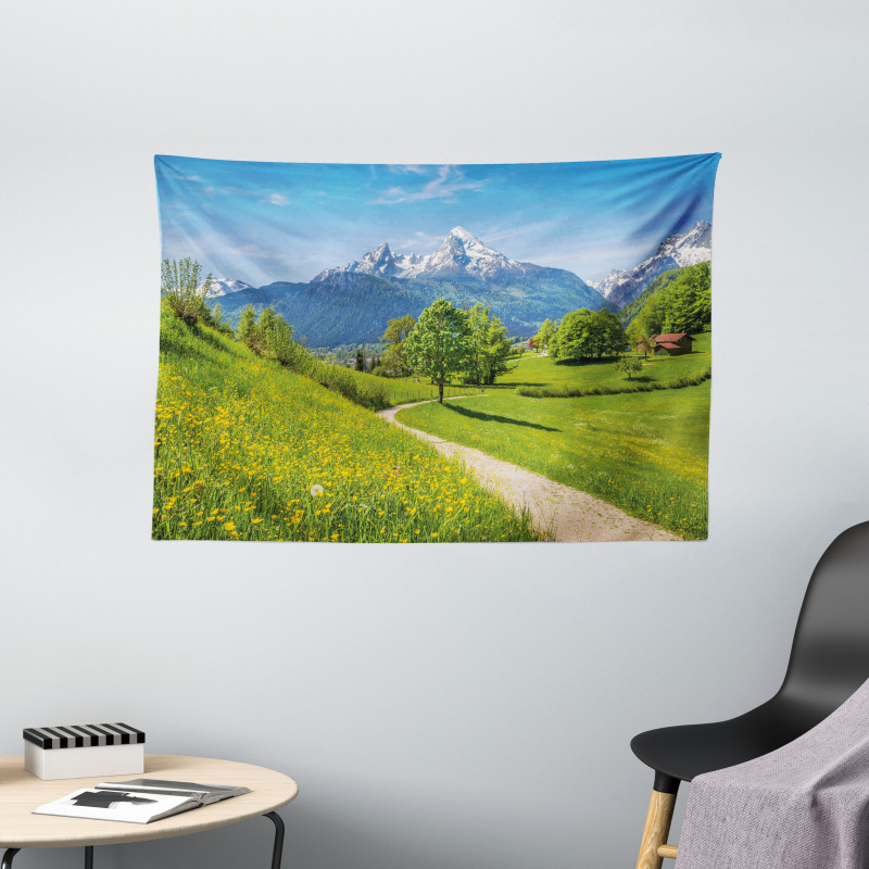 Wild Flowers in Alps Wide Tapestry