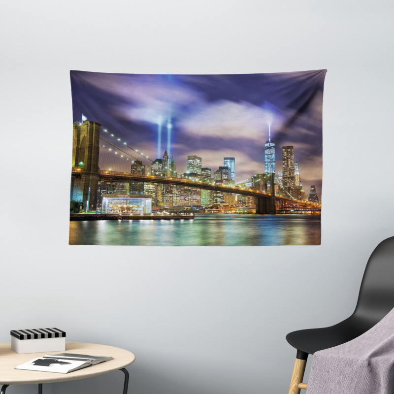 Manhattan Skyline USA Wide Tapestry