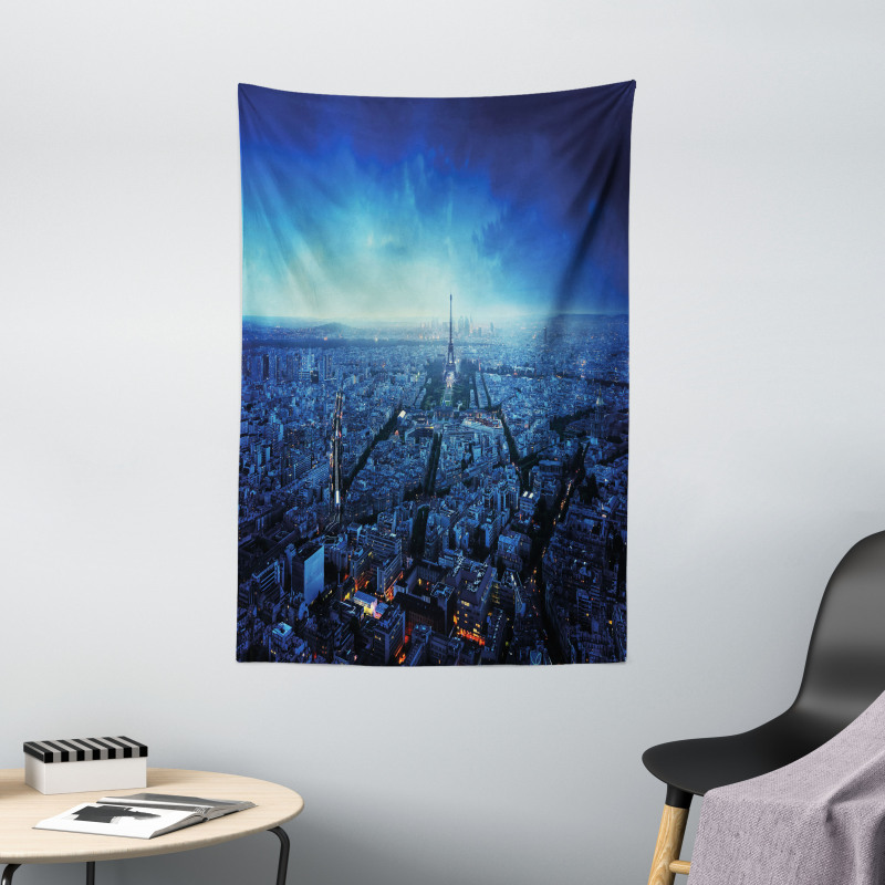 Eiffel Tower Cityscape Tapestry