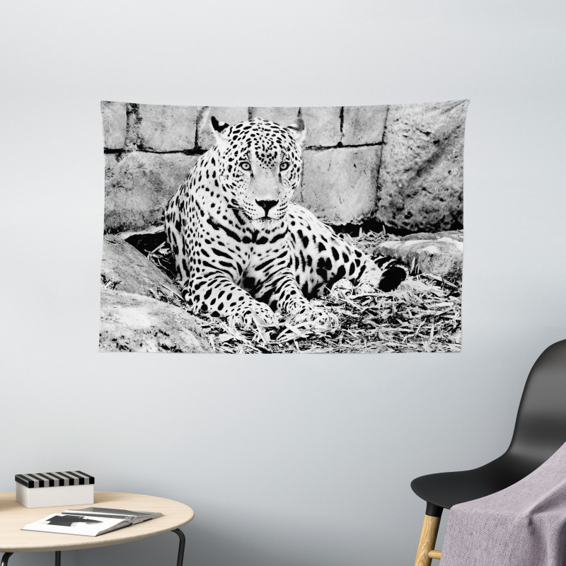 Wild Tiger Jaguar Wide Tapestry