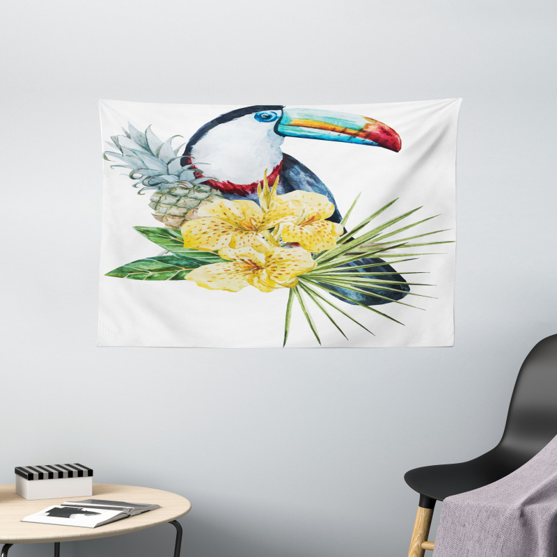 Toucan Bird Exotic Wide Tapestry