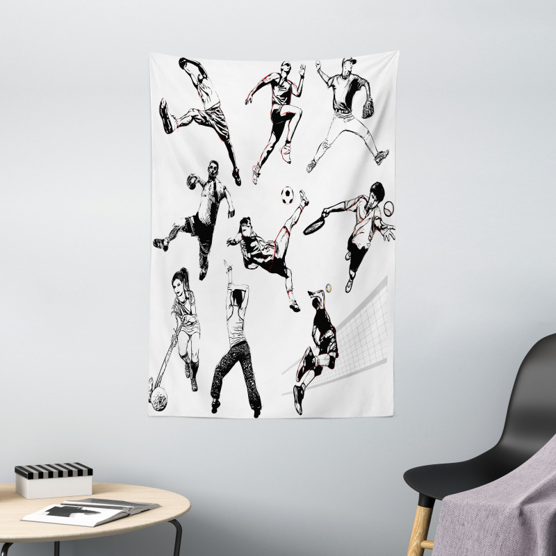 Various Sports Athletes Tapestry