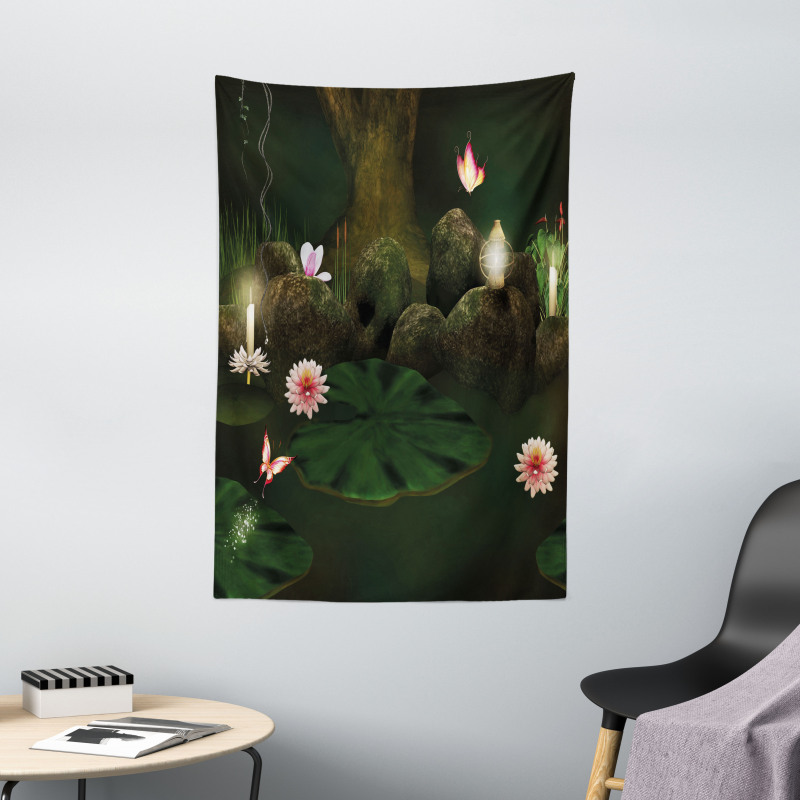 Mystic Forest with Candle Tapestry