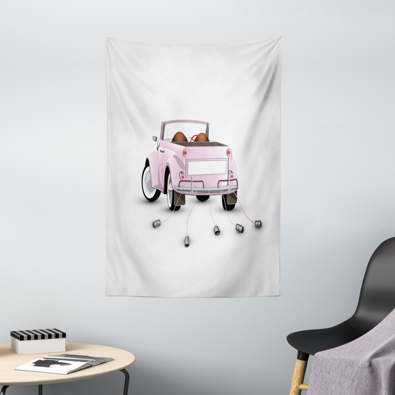 Just Married Cartoon Car Tapestry