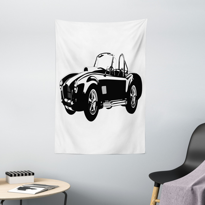 Classic Car Silhouette Tapestry