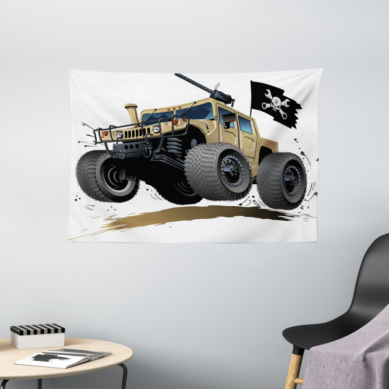 Off Road Safari Truck Wide Tapestry