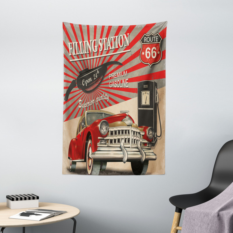 Retro Poster Effect Tapestry