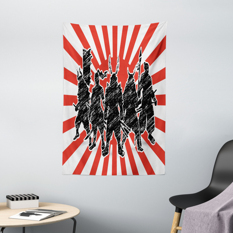 Samurai Ninja Retro Tapestry