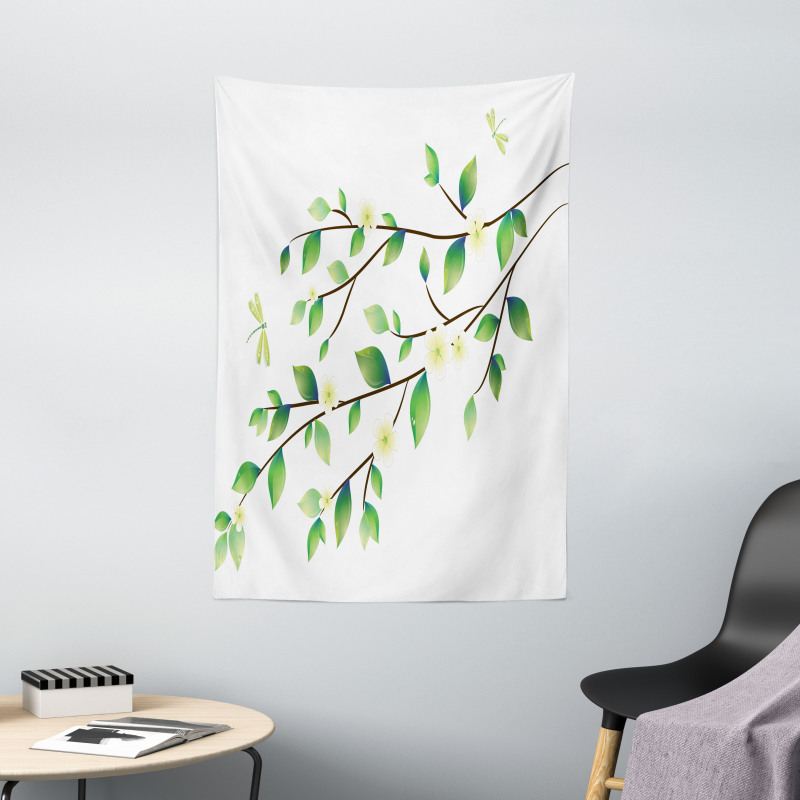 Flower and Dragonflies Tapestry