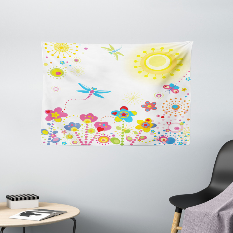 Dandelions Happiness Wide Tapestry
