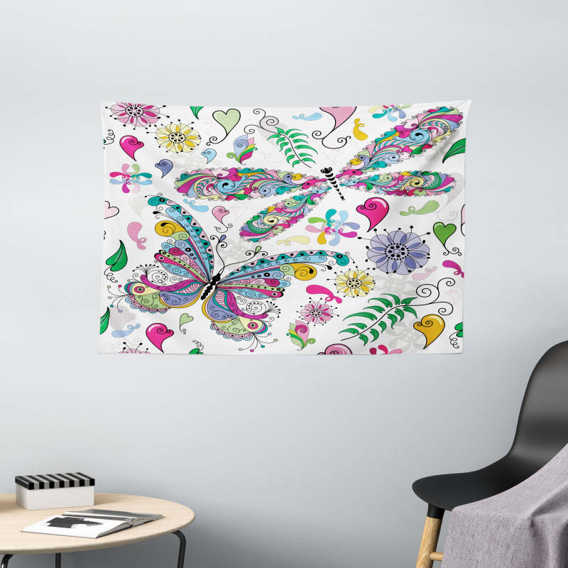 Paisley Dragonfly Wide Tapestry