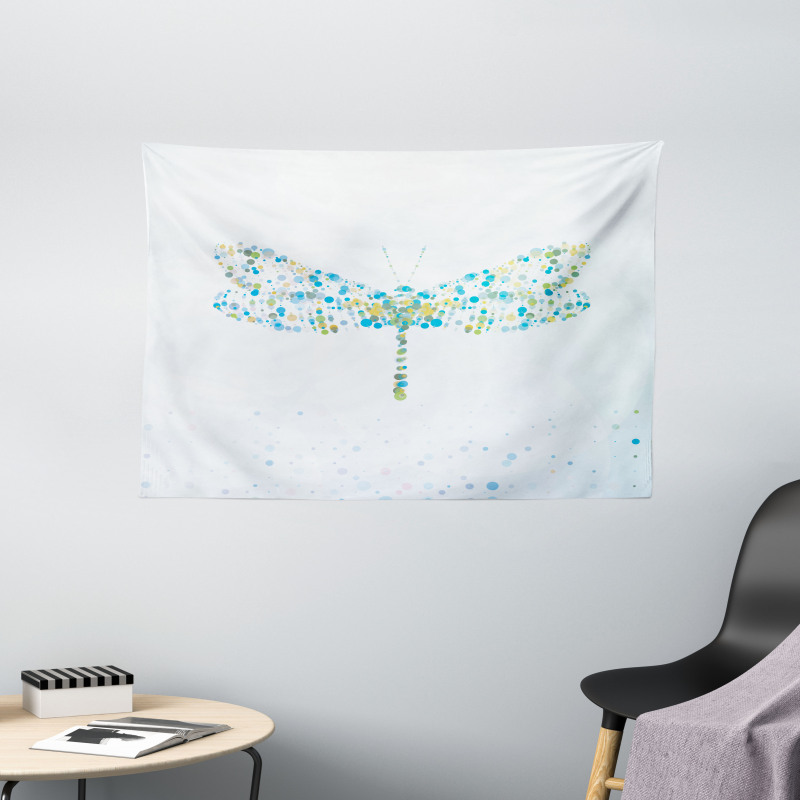 Dragonfly with Dots Wide Tapestry