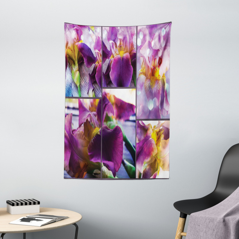 Blooming Iris Flowers Tapestry