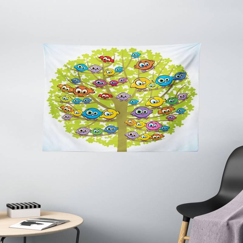 Canary Bird Fun Family Wide Tapestry
