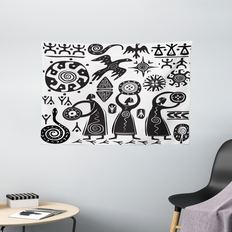 Primitive Cave Wide Tapestry
