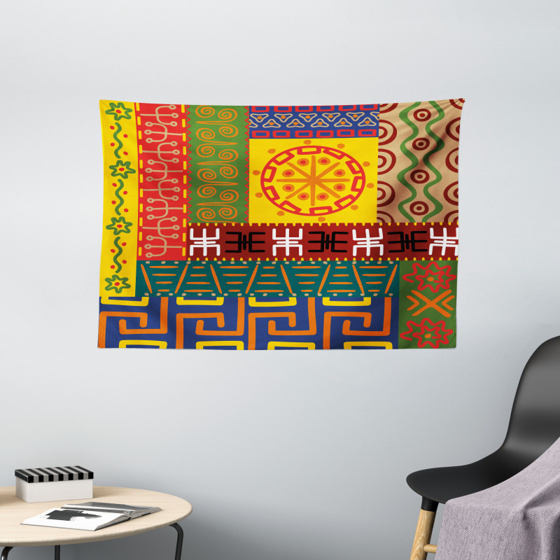 Primitive Tribal Wide Tapestry
