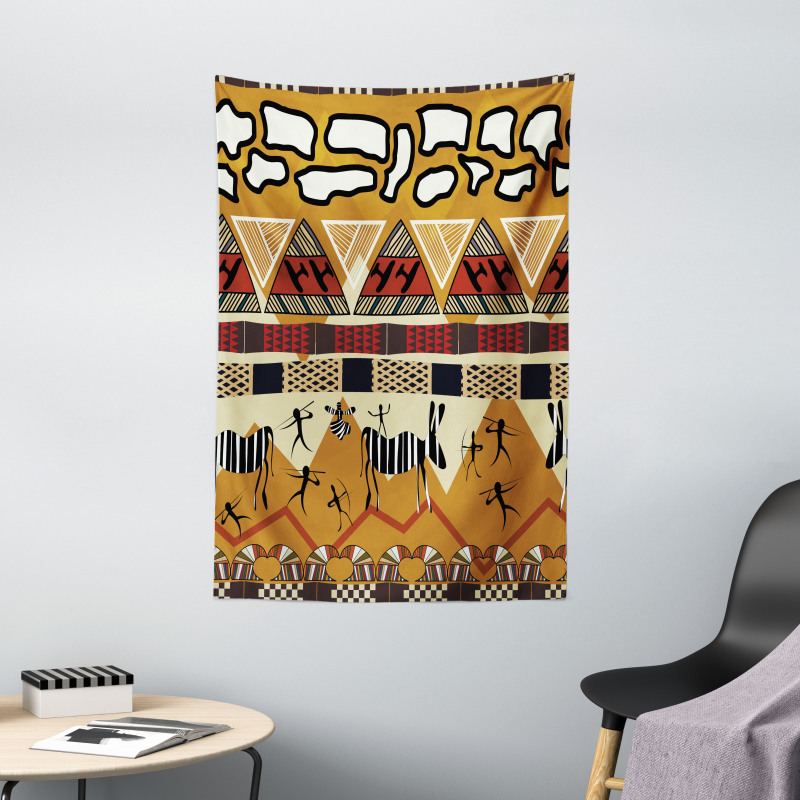 Hunt Zebra Tribe Ethnic Tapestry