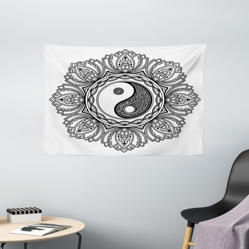 Floral Yoga Wide Tapestry