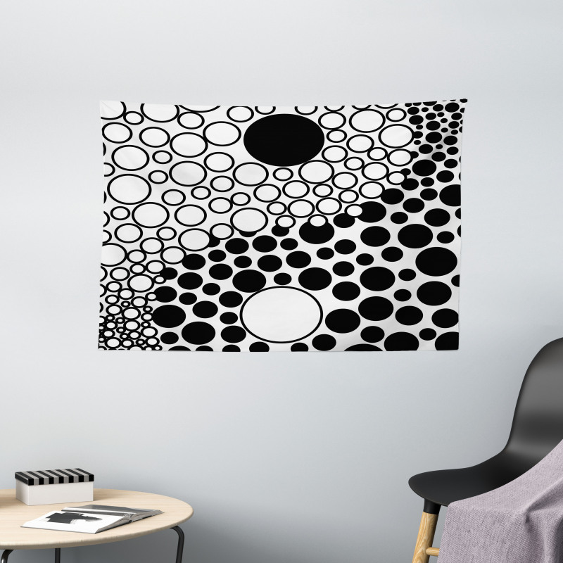 Abstract Retro Dots Wide Tapestry