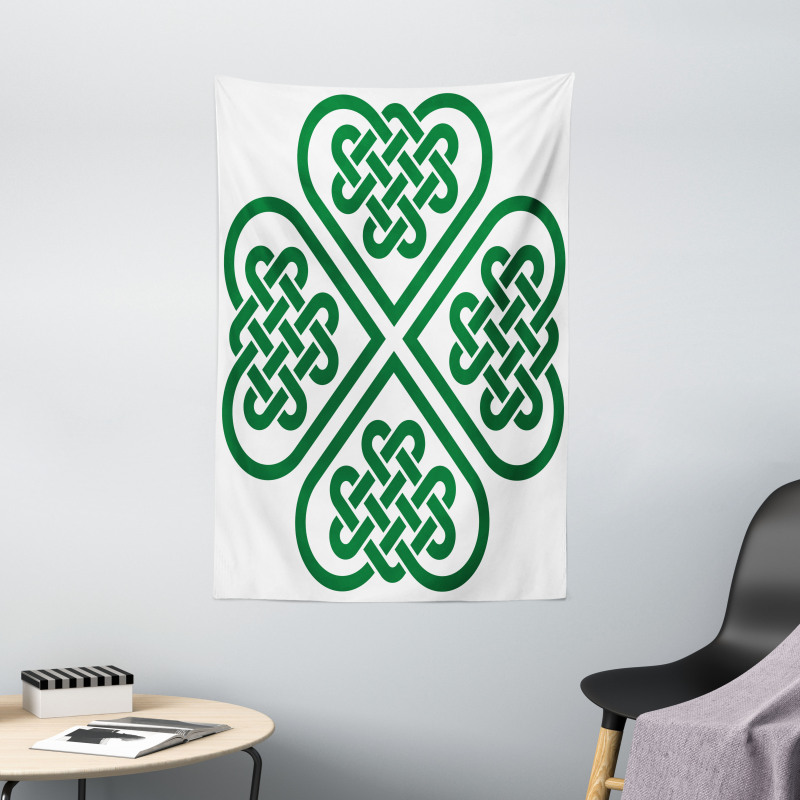 Monochrome Clover Art Tapestry