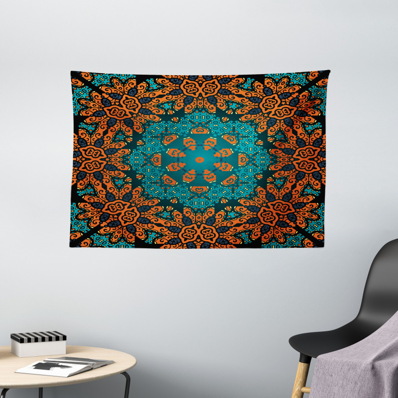 Floral Boho Hippie Wide Tapestry