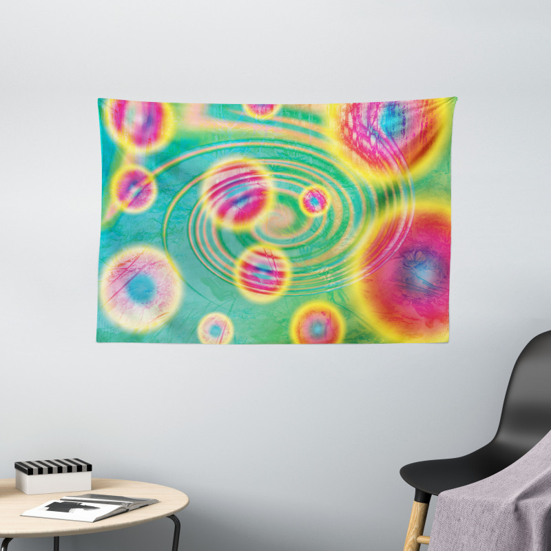 Outer Space Retro Wide Tapestry