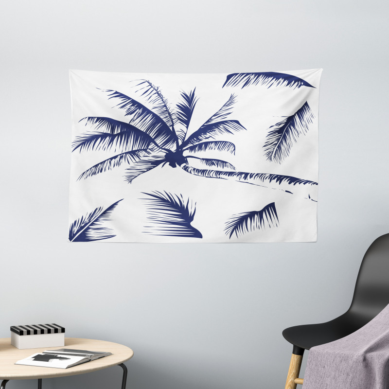 Coconut Palm Tree Wide Tapestry