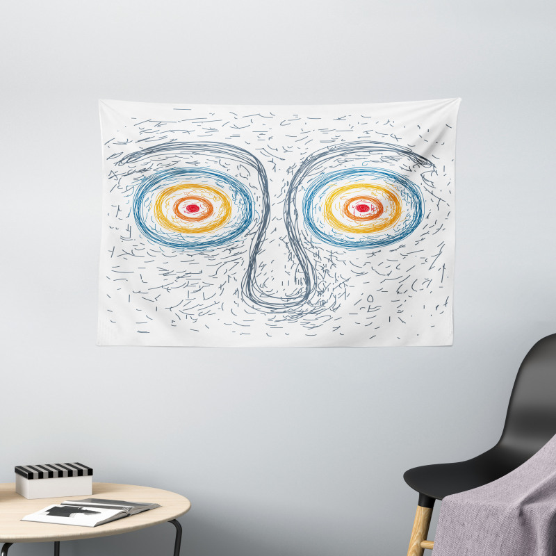 Face Hypnotic Eyes Wide Tapestry