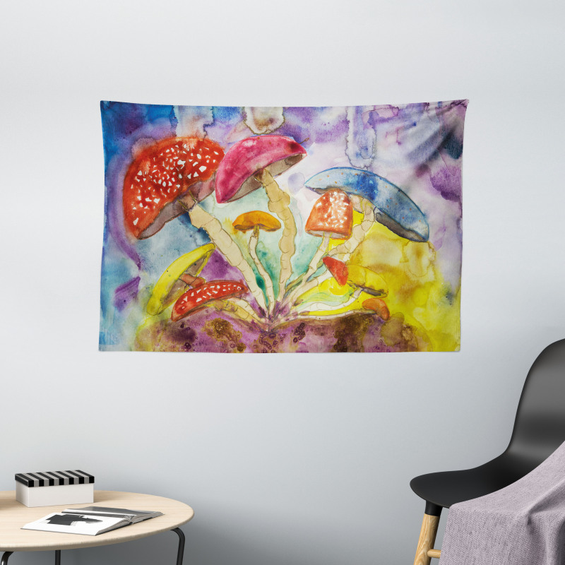 Watercolor Forest Wide Tapestry