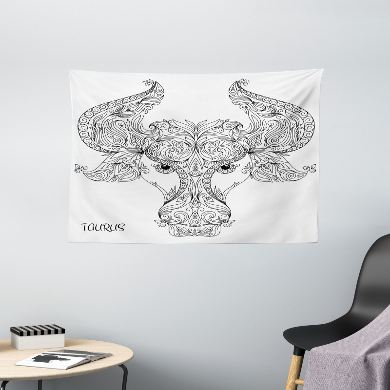 Astrology Taurus Sign Wide Tapestry