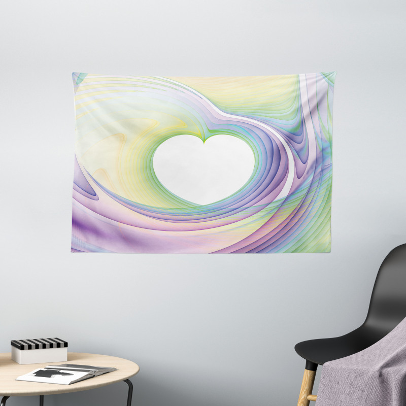 Heart Colorful Wide Tapestry