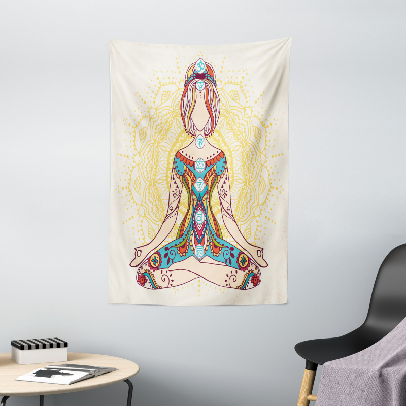 Lotus Pose Inner Peace Tapestry