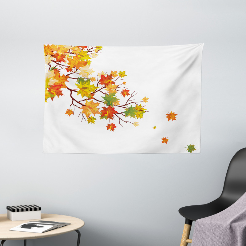 Autumn Foliage Maple Leaf Wide Tapestry