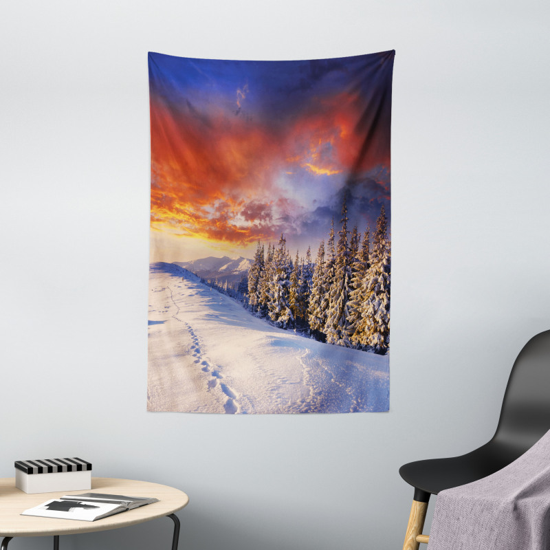 Mountains Pine Trees Tapestry