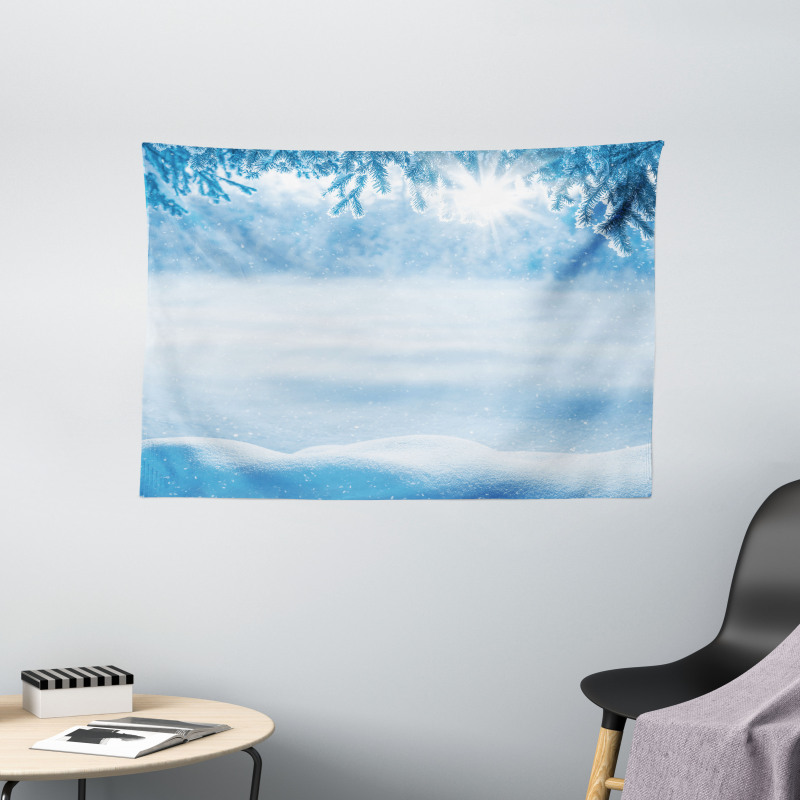 Snow Cold Winter Wide Tapestry