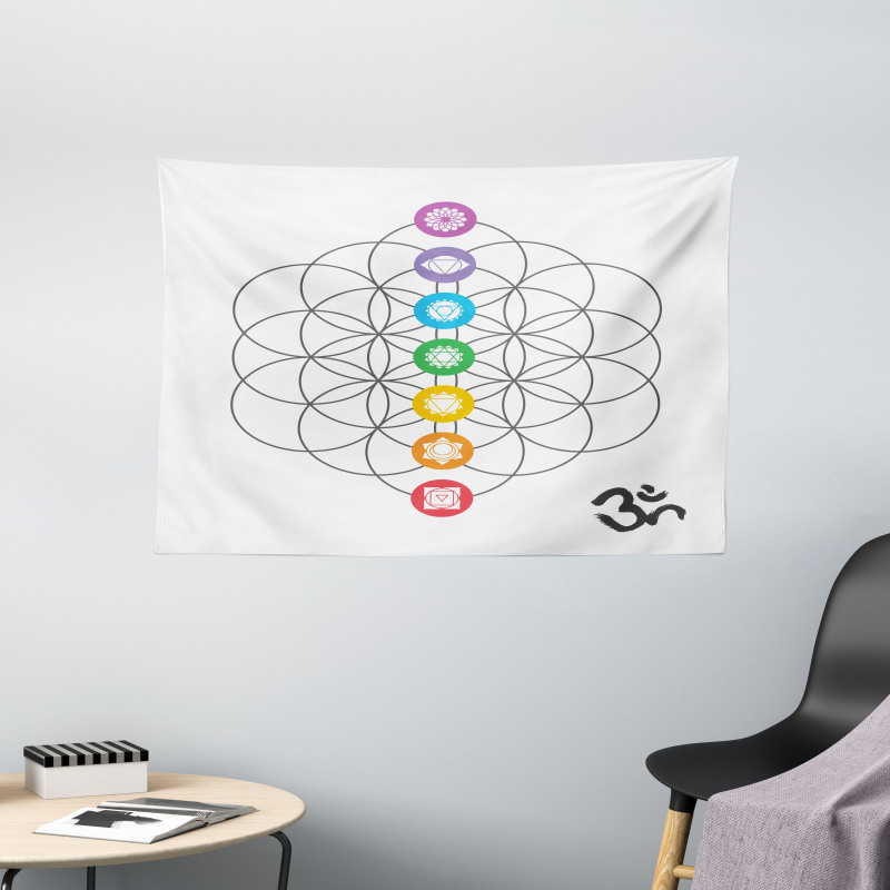 Chakra Point Rings Wide Tapestry