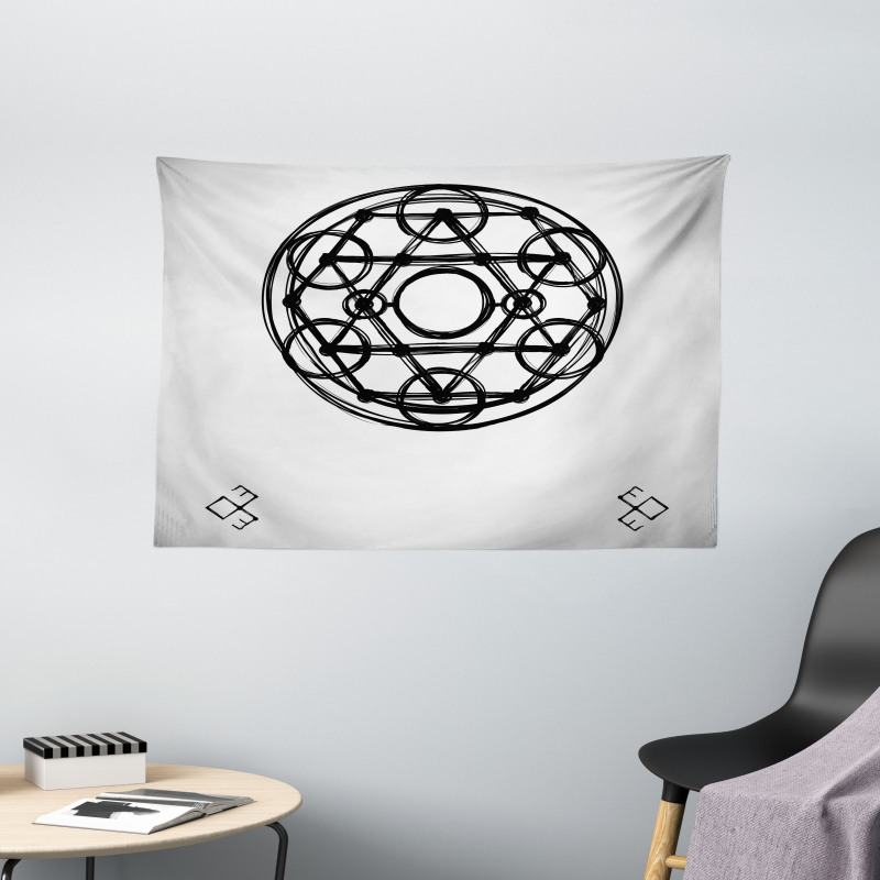 Sketch Triangles Wide Tapestry