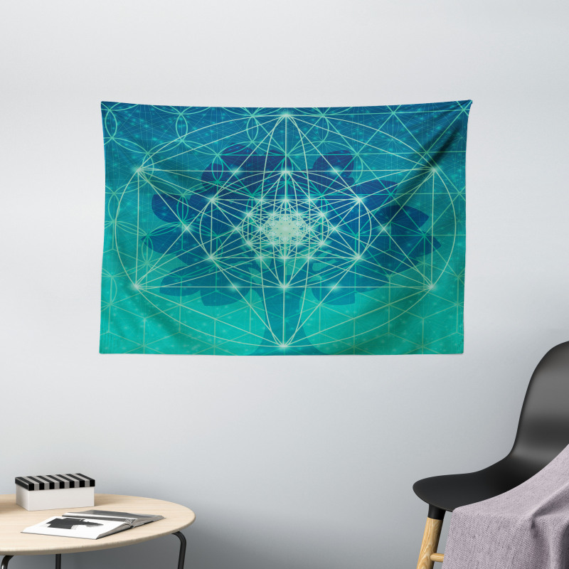 Tree with Shapes Wide Tapestry