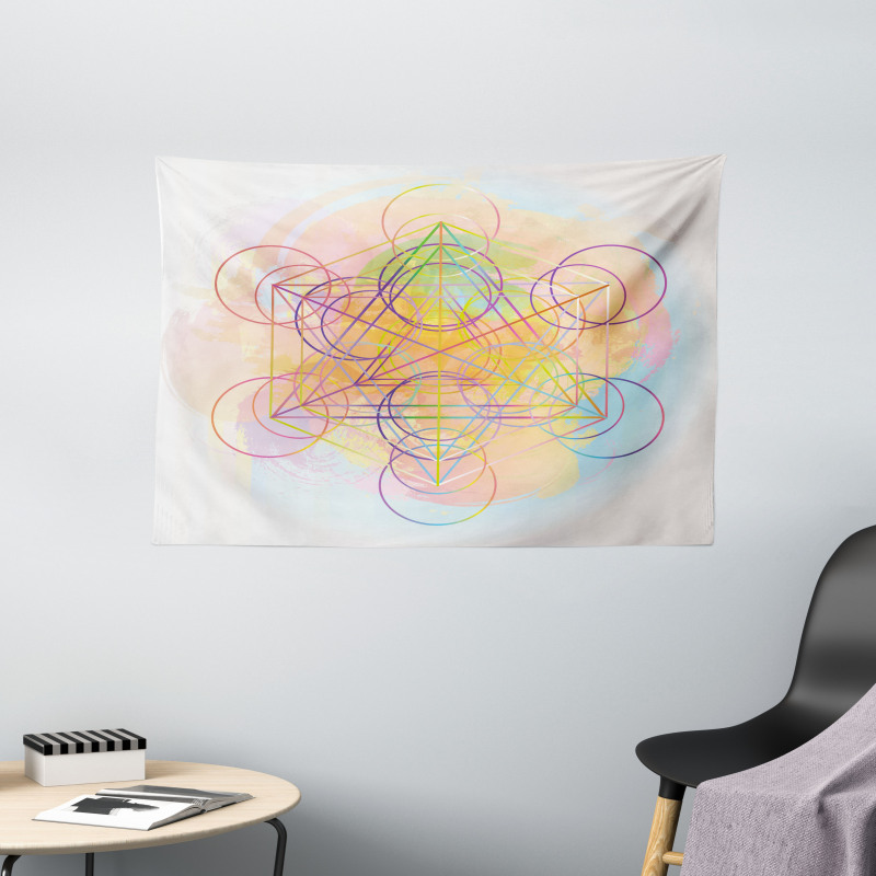 Psychedelic Flower Wide Tapestry
