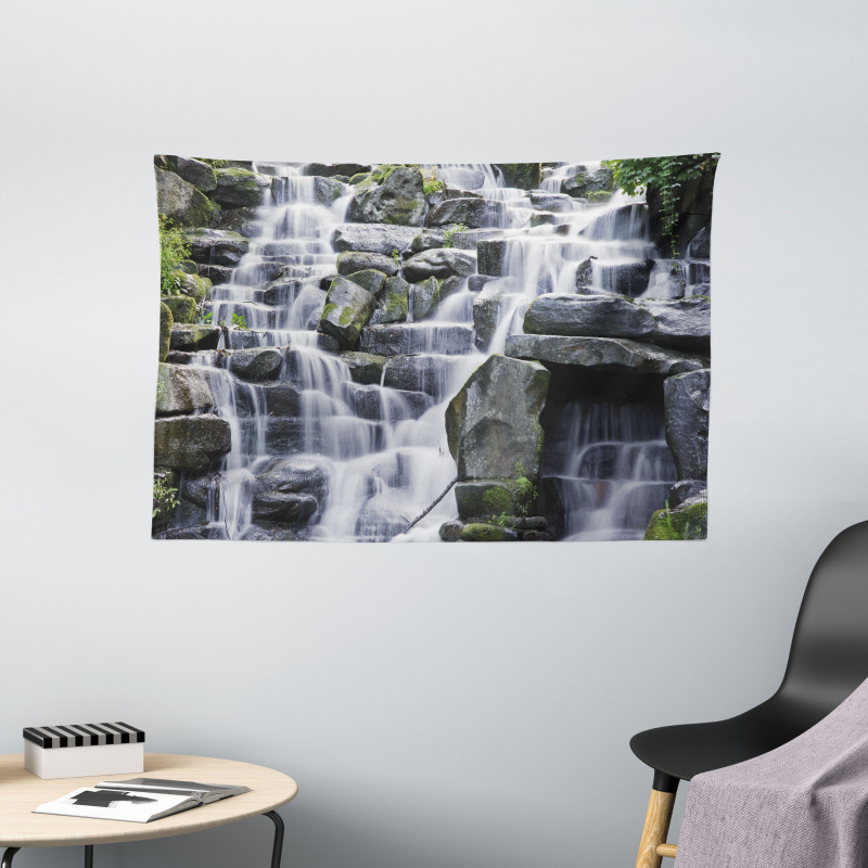 Stream on Rock Nature Wide Tapestry