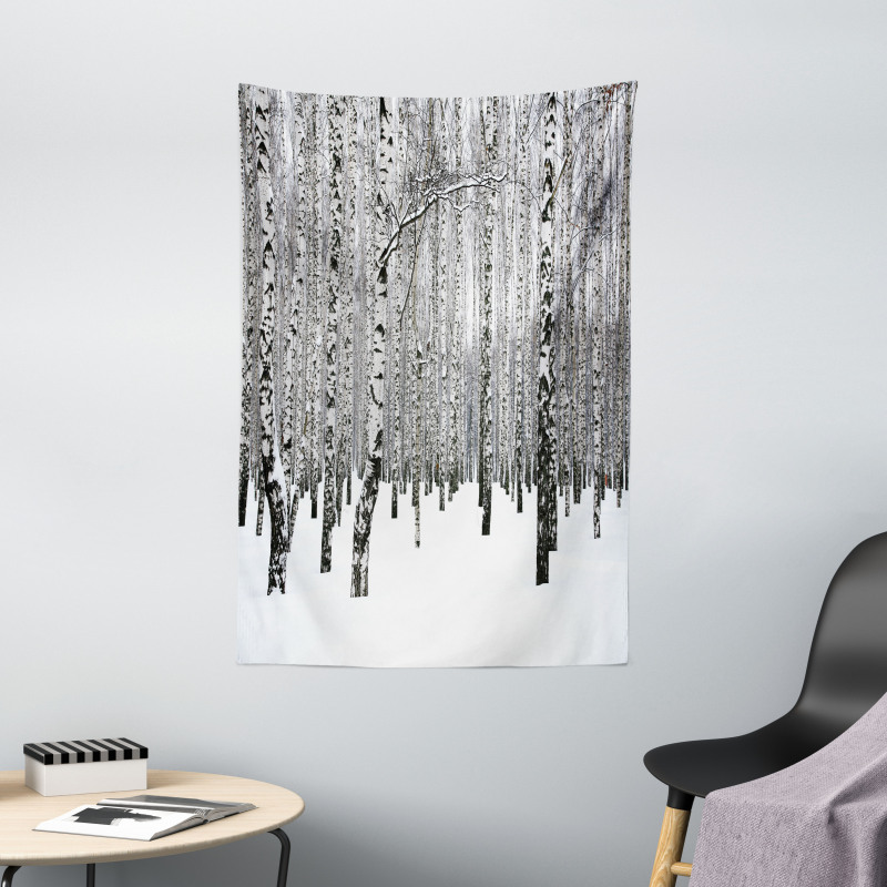 Snowy Forest Photo Woodland Tapestry