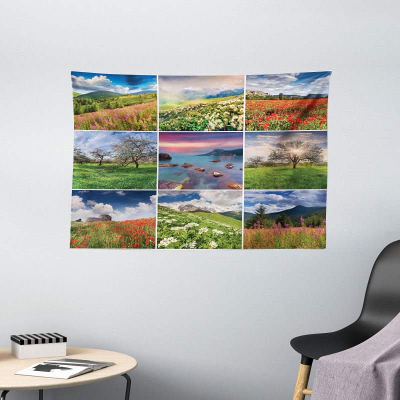 Summer Landscapes Rural Wide Tapestry