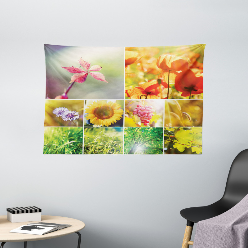 Flower Countryside View Wide Tapestry