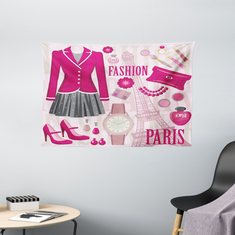Fashion in Paris Dresses Wide Tapestry