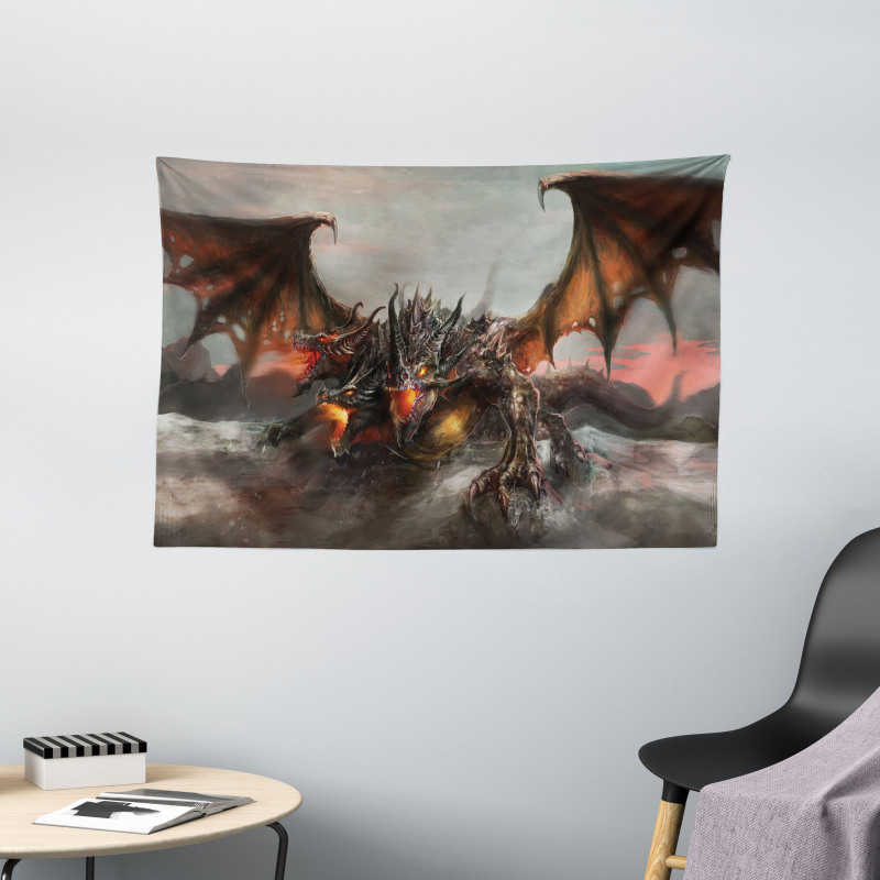Dragon Monster Wide Tapestry
